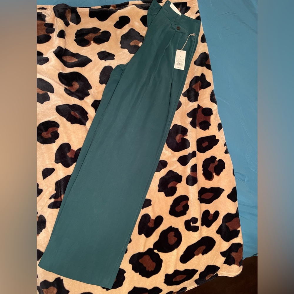 Teal Blue Green wide leg pants